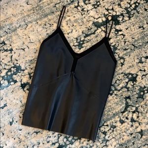 ZARA Black Leather Tank Top